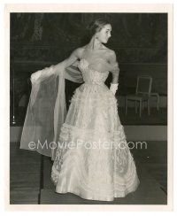 5x250 ELSA MARTINELLI 8x10 still '57 the Italian actress full-length in beautiful formal gown!