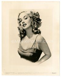 5x268 FAYE EMERSON 8x10 still '50s cool artwork of the sexy star with a big flower in her hair!
