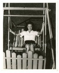 5x296 GERALDINE FITZGERALD 8x10 still '40 relaxing in old fashioned swing by Scotty Welbourne!