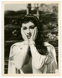 5x382 IVANHOE 8x10 still '52 great close up of shocked Elizabeth Taylor with hands on her face!