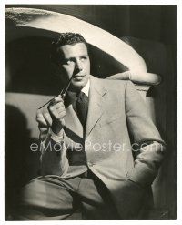 5x425 JOHN FORSYTHE deluxe 7.5x9.25 still '44 wonderful portrait in suit with pipe by Bert Six!