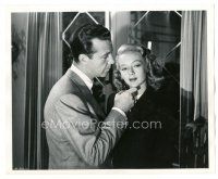 5x427 JOHNNY O'CLOCK 8x10 still '46 close up of Dick Powell & sexy Evelyn Keyes by Christie!