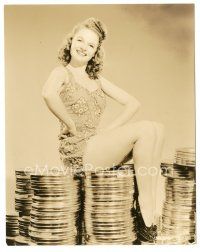 5x429 JUDI BLACQUE deluxe 7.25x9.25 still '40s full-length in sexy swimsuit on film canisters!