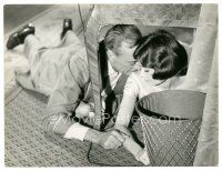 5x513 LOVE IN THE AFTERNOON 7x9.25 still '57 Gary Cooper kissing Audrey Hepburn on floor!