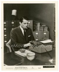 5x526 MAN IN THE GRAY FLANNEL SUIT 8x10 still '56 c/u of Gregory Peck smoking at typewriter!