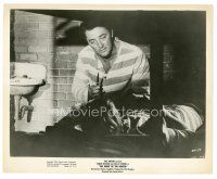 5x615 NIGHT OF THE HUNTER 8x10 still '55 c/u of Robert Mitchum in prison cell with Peter Graves!