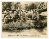 5x622 OBJECTIVE BURMA 8x10 still '45 Errol Flynn in uniform with his WWII soldiers by river!