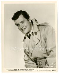 5x697 RICHARD LONG 8x10 still '56 great smiling close up in trench coat from He Laughed Last!