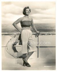 5x745 SHEILA MACRAE 7.5x9.5 still '50s full-length in sexy outfit standing on ship's deck!