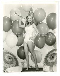 5x819 TERRY MOORE 8x10 still '60s sexy New Year's Eve portrait in swimsuit with balloons!