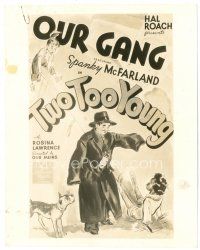 5x845 TWO TOO YOUNG 8x10 still '36 Our Gang, Hal Roach, Spanky McFarland, cool poster art!