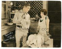 5x009 BEST BAD MAN color 7.25x9.5 still '25 cowboy Tom Mix helps sexy young Clara Bow with dishes!