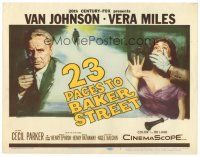 5y002 23 PACES TO BAKER STREET TC '56 cool artwork of Van Johnson & scared Vera Miles!