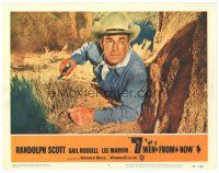 5y171 7 MEN FROM NOW LC #5 '56 Budd Boetticher, great image of Randolph Scott with rifle!