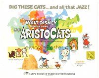 5y009 ARISTOCATS TC R73 Walt Disney feline jazz musical cartoon, great colorful image!