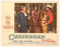 5y276 CARIBBEAN LC #4 '52 pirate John Payne w/knife & gun + wounded barechested Woody Strode!