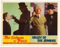 5y279 CATMAN OF PARIS/VALLEY OF THE ZOMBIES LC '56 cool menacing images from monster double-bill!