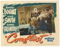 5y307 CONFLICT LC '45 Humphrey Bogart & Sydney Greenstreet at table watch Alexis Smith & man dance!