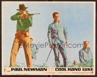 5y311 COOL HAND LUKE LC #3 '67 Paul Newman & George Kennedy watch The Man With No Eyes w/rifle!