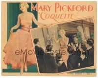 5y031 COQUETTE LC '29 full-length sexy Mary Pickford in border & with suitors in inset!