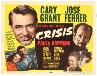 5y033 CRISIS TC '50 great headshot of Cary Grant, plus Paula Raymond & Jose Ferrer!