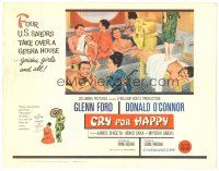 5y034 CRY FOR HAPPY TC '60 Glenn Ford & Donald O'Connor take over a geisha house & the girls too!