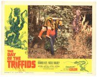 5y346 DAY OF THE TRIFFIDS LC #5 '62 sea captain Howard Keel carrying man!