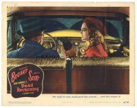 5y350 DEAD RECKONING LC #7 '47 sexy Lizabeth Scott holding Humphrey Bogart at gunpoint in car!