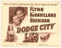 5y041 DODGE CITY TC R51 Errol Flynn, Olivia De Havilland, Michael Curtiz cowboy classic!