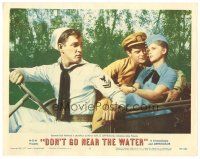 5y370 DON'T GO NEAR THE WATER LC #2 '57 Earl Holliman drives Jeff Richards & Anne Francis!