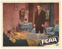 5y392 FEAR LC '45 film noir, Peter Cookson watching sexy Anne Gwynne sleep!