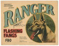 5y047 FLASHING FANGS TC '26 wonderful artwork of Ranger the German Shepherd dog!