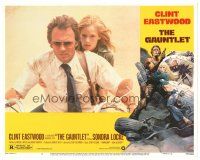 5y422 GAUNTLET LC #4 '77 great image of Clint Eastwood & Sondra Locke on motorcycle!