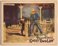 5y428 GHOST TOWN LAW LC '42 great image of Buck Jones and another man in a shoot out!