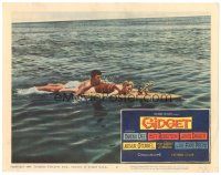 5y429 GIDGET LC #2 '59 James Darren gives Sandra Dee a ride back to shore on his surfboard!