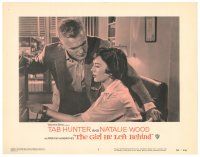 5y434 GIRL HE LEFT BEHIND LC #5 '56 romantic image of Tab Hunter about to kiss Natalie Wood!