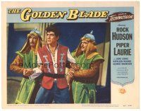 5y443 GOLDEN BLADE LC #7 '53 dashing Rock Hudson held captive by men in wacky costumes!