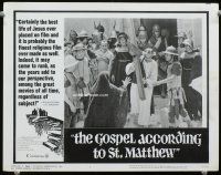 5y449 GOSPEL ACCORDING TO ST. MATTHEW LC #1 '66 Pier Paolo Pasolini, c/u of Jesus carrying cross!