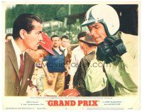 5y451 GRAND PRIX LC #8 '67 c/u of Formula One race car driver James Garner with Toshiro Mifune!