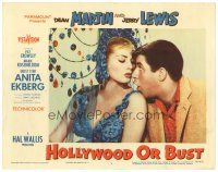 5y481 HOLLYWOOD OR BUST LC #7 '56 image of wacky Jerry Lewis w/sexy Anita Ekberg!
