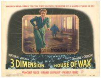 5y490 HOUSE OF WAX LC #6 '53 cool 3-D image of woman running from killer on the street!