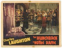 5y495 HUNCHBACK OF NOTRE DAME LC '39 Maureen O'Hara is brought by guard to be punished!