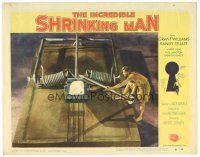 5y516 INCREDIBLE SHRINKING MAN LC #8 '57 great fx image of tiny Grant Williams & mouse trap!