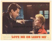 5y595 LOVE ME OR LEAVE ME LC #4 '55 c/u of smoking Cameron Mitchell with pretty Doris Day!