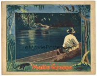 5y621 MATTO GROSSO LC '33 Brazilian native in canoe watches alligator from a distance!