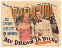 5y652 MY DREAM IS YOURS LC #6 '49 close-up of Lee Bowman & sexy Doris Day singing!