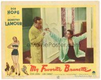 5y654 MY FAVORITE BRUNETTE LC #3 '47 Bob Hope & sexy Dorothy Lamour wearing pajamas!