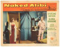 5y659 NAKED ALIBI LC #3 '54 sexy Gloria Grahame walks in on smoking Sterling Hayden!