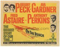 5y097 ON THE BEACH TC '59 art of Gregory Peck, Ava Gardner, Fred Astaire & Anthony Perkins!