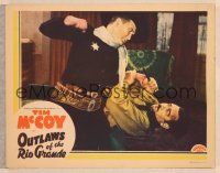 5y688 OUTLAWS OF THE RIO GRANDE LC '41 great image of Tim McCoy pummeling Charles King!